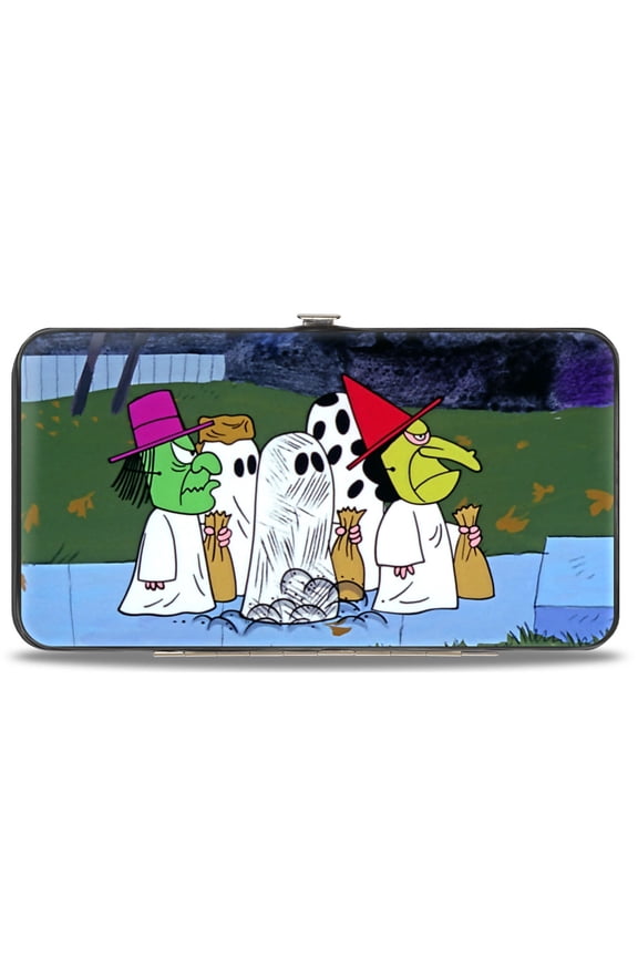 Peanuts Wallet, Hinged, Peanuts Gang Halloween Trick or Treat Group Pose, Vegan Leather