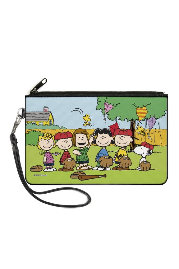 Peanuts Wallet, Zip Clutch, Peanuts Gang Backyard Baseball Group Pose, Canvas