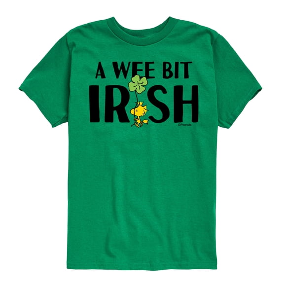 Peanuts - Wee Bit Irish - Snoopy - St Patrick's Day - Toddler and Youth Short Sleeve Graphic T-Shirt