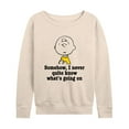 thumbnail image 1 of Peanuts - Whats Going On - Women's Lightweight French Terry Long Sleeve Shirt, 1 of 6