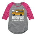 thumbnail image 1 of Peanuts - Wheels On The Bus - Toddler And Youth Girls Raglan Graphic T-Shirt, 1 of 5