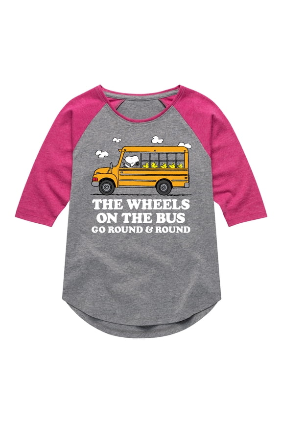 - Wheels On The Bus - Toddler And Youth Girls Raglan Graphic T-Shirt