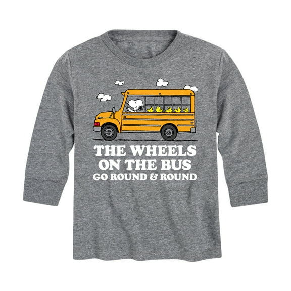 Peanuts - Wheels On The Bus - Toddler And Youth Long Sleeve Graphic T-Shirt
