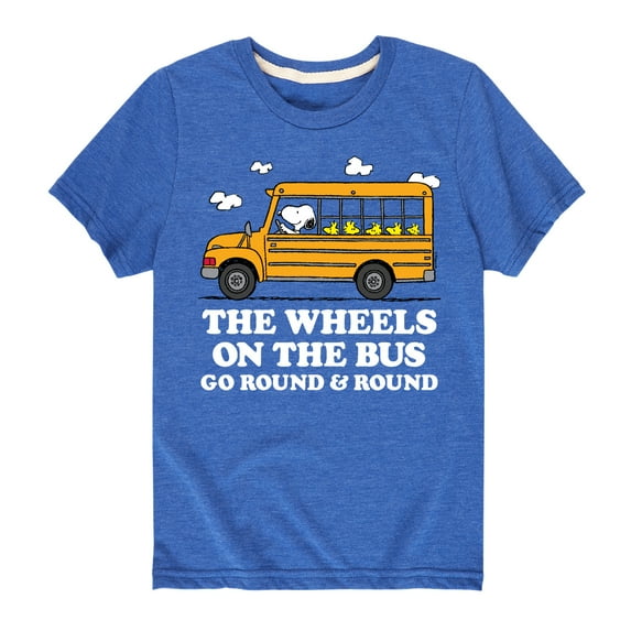 Peanuts - Snoopy and Woodstock - Wheels on the Bus - Back to School - Toddler And Youth Short Sleeve Graphic T-Shirt