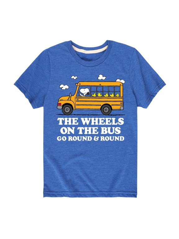 - Snoopy and Woodstock The Wheels On The Bus Boys' Short Sleeve Graphic T-Shirt