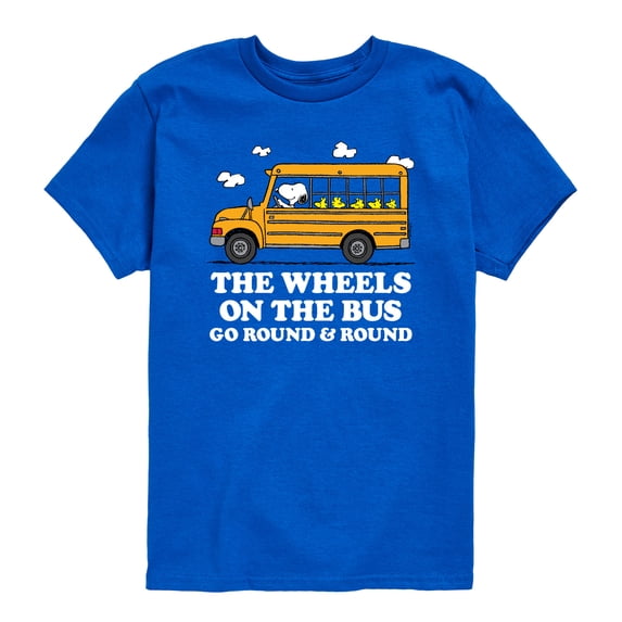 Peanuts - Wheels On The Bus - Toddler Boys Short Sleeve Graphic T-Shirt