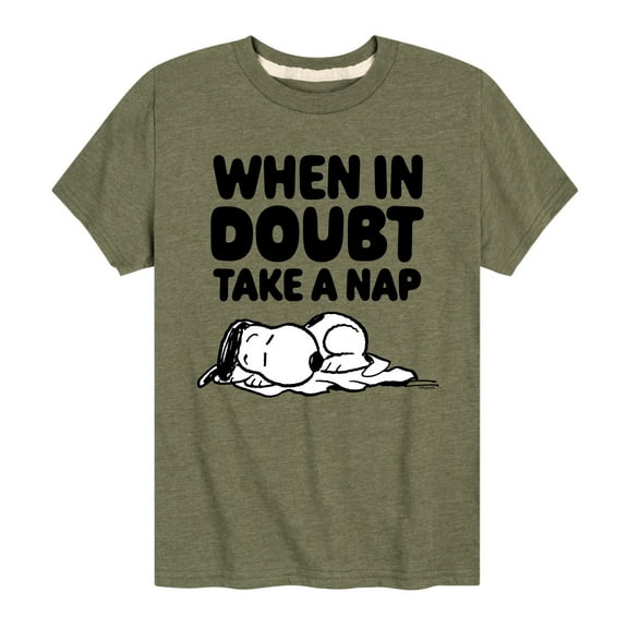 Peanuts - When In Doubt Take A Nap - Toddler And Youth Short Sleeve Tee
