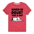 thumbnail image 1 of Peanuts - When In Doubt Take A Nap - Toddler And Youth Short Sleeve Tee, 1 of 5