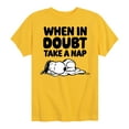 thumbnail image 1 of Peanuts - When In Doubt Take A Nap - Toddler And Youth Short Sleeve Tee, 1 of 5