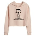 thumbnail image 1 of Peanuts - Who Says Im Crabby Lucy - Juniors Cropped Pullover Hoodie, 1 of 6