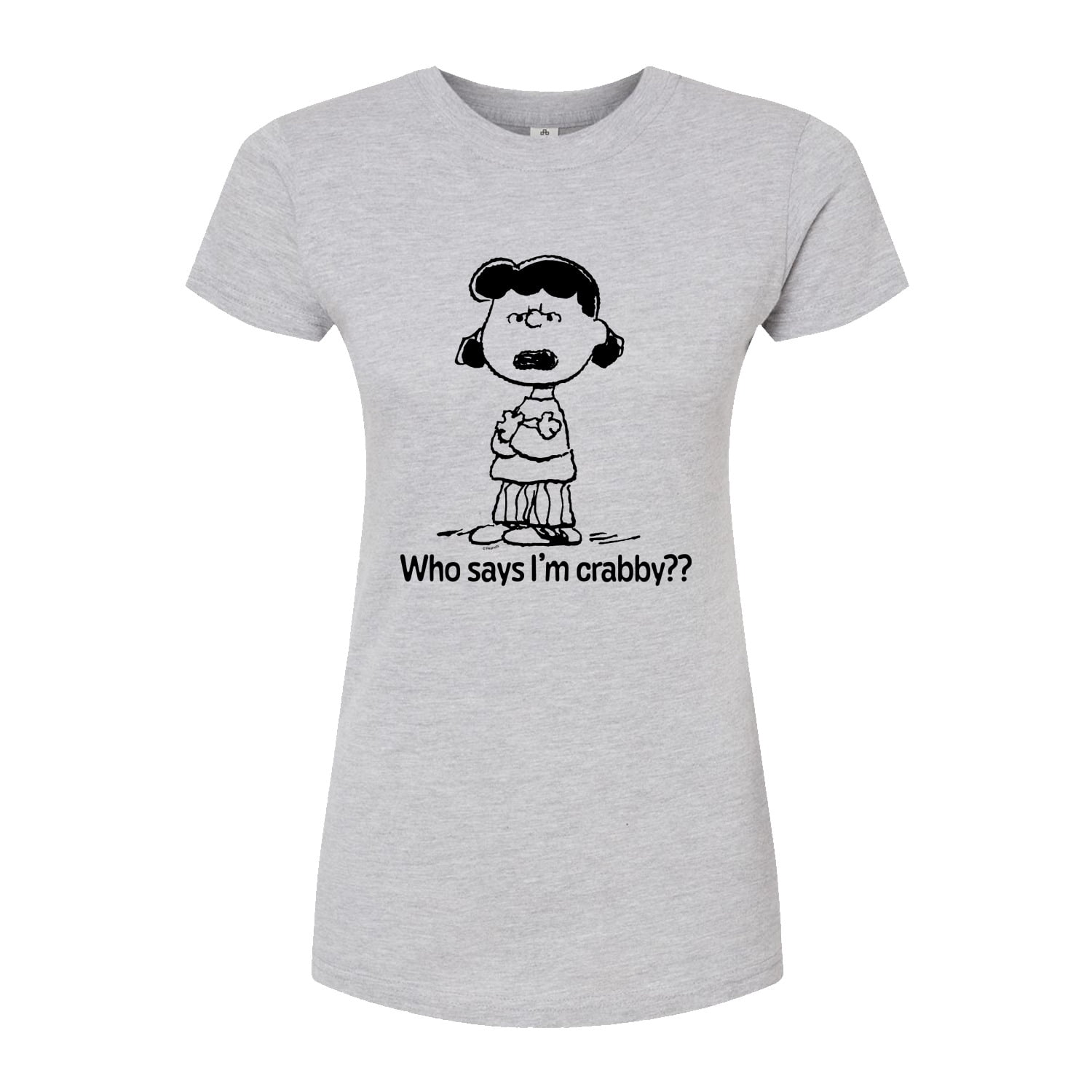 Peanuts - Who Says Im Crabby Lucy - Juniors Fitted Graphic T-Shirt ...