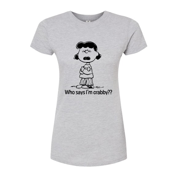 Peanuts - Who Says Im Crabby Lucy - Juniors Fitted Graphic T-Shirt