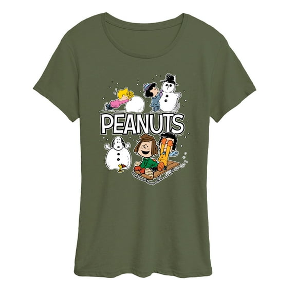 Peanuts - Winter Stickers - Women's Short Sleeve Graphic T-Shirt