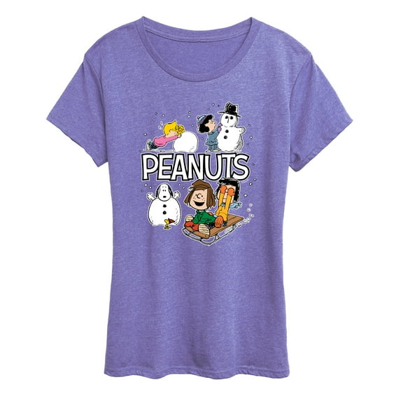 Peanuts - Winter Stickers - Women's Short Sleeve Graphic T-Shirt