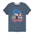 thumbnail image 1 of Peanuts - Wisconsin American Flag Snoopy - Toddler And Youth Short Sleeve Graphic T-Shirt, 1 of 6