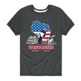 thumbnail image 1 of Peanuts - Wisconsin American Flag Snoopy - Toddler And Youth Short Sleeve Graphic T-Shirt, 1 of 6