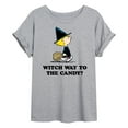 thumbnail image 1 of Peanuts - Witch Way To The Candy - Juniors Ideal Flowy Muscle T-Shirt, 1 of 6