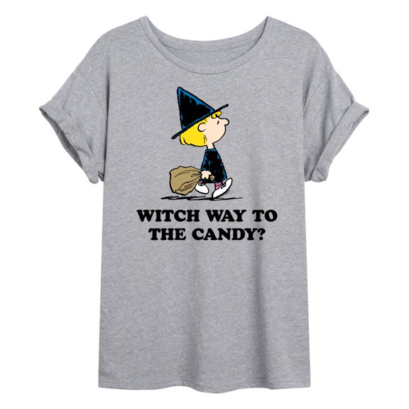Peanuts - Witch Way To The Candy - Juniors Ideal Flowy Muscle T-Shirt