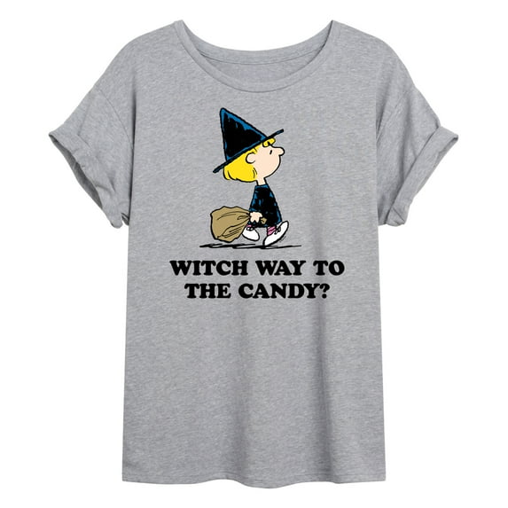 Peanuts - Witch Way To The Candy - Juniors Ideal Flowy Muscle T-Shirt