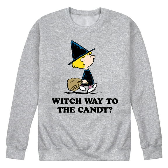 Peanuts - Witch Way To The Candy - Men's Crew Neck Fleece Pullover
