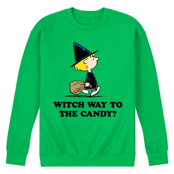 Peanuts - Witch Way To The Candy - Men's Crew Neck Fleece Pullover