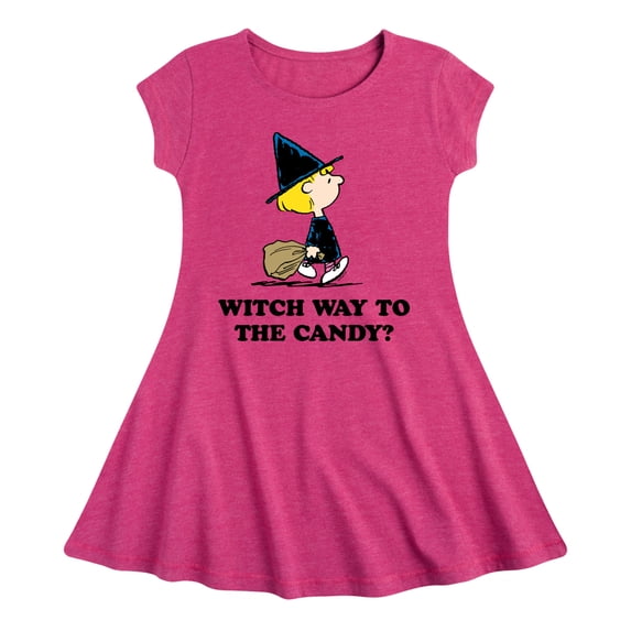 Peanuts - Witch Way To The Candy - Toddler And Youth Girls Fit And Flare Dress
