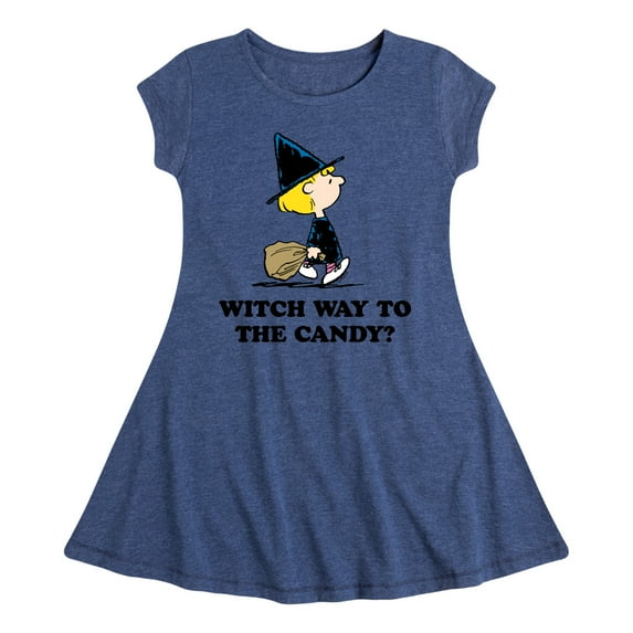 Peanuts - Witch Way To The Candy - Toddler And Youth Girls Fit And Flare Dress