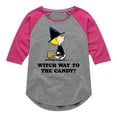 thumbnail image 1 of Peanuts - Witch Way To The Candy - Toddler And Youth Girls Raglan Graphic T-Shirt, 1 of 6