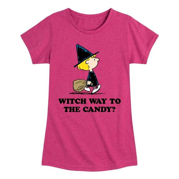 Peanuts - Witch Way To The Candy - Toddler And Youth Girls Short Sleeve Graphic T-Shirt
