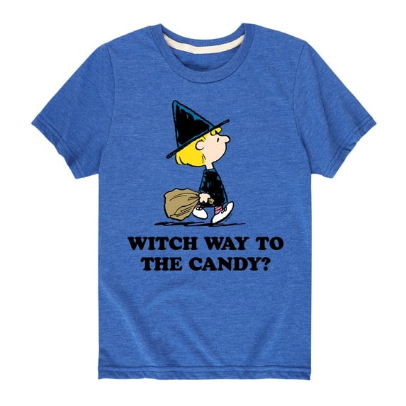 Peanuts - Witch Way To The Candy - Toddler And Youth Short Sleeve Graphic T-Shirt