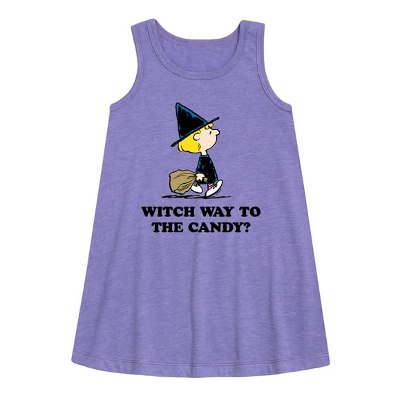 Peanuts - Witch Way To The Candy - Toddler and Youth Girls A-line Dress
