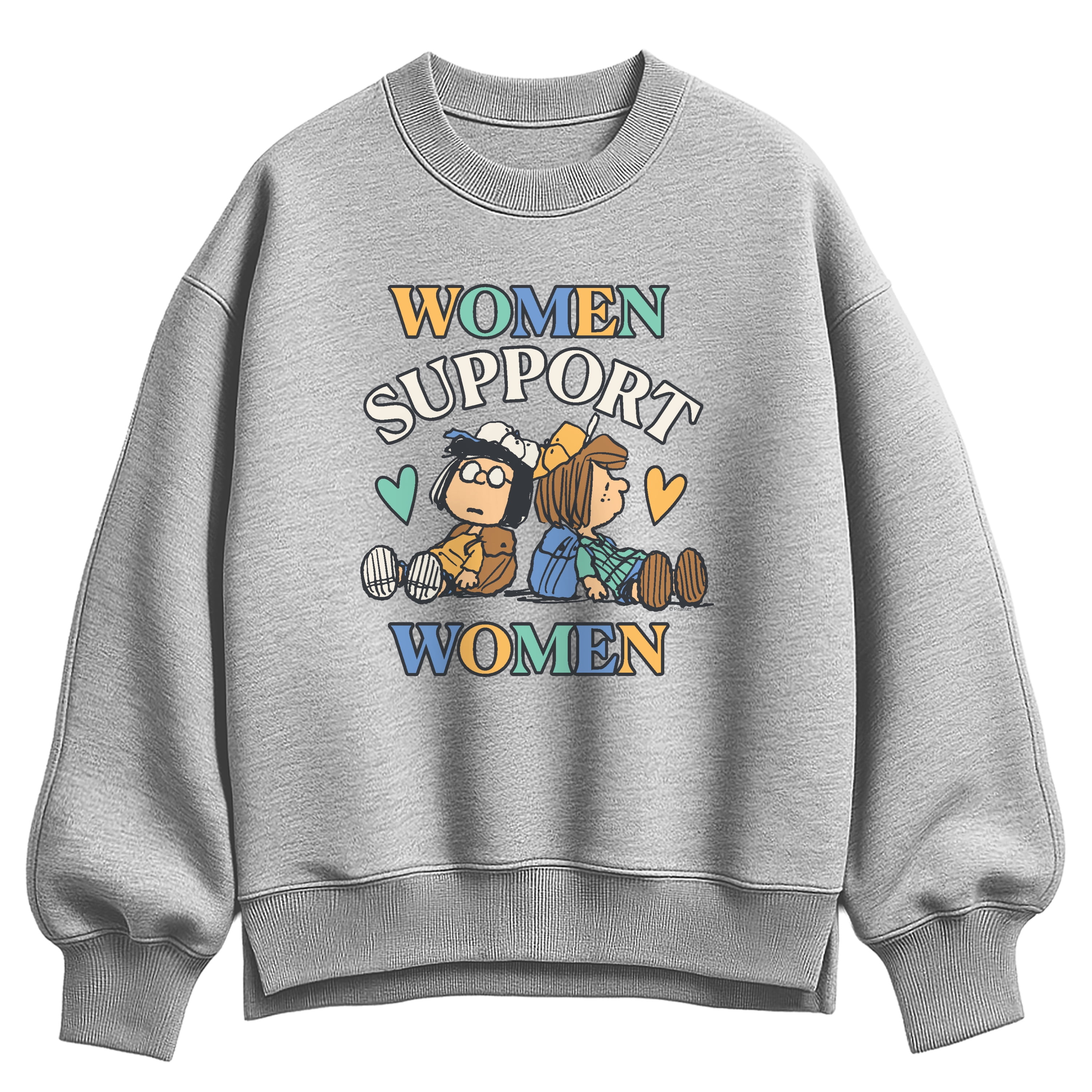 Peanuts - Women Support Women Oversized Fleece Crew Sweatshirt