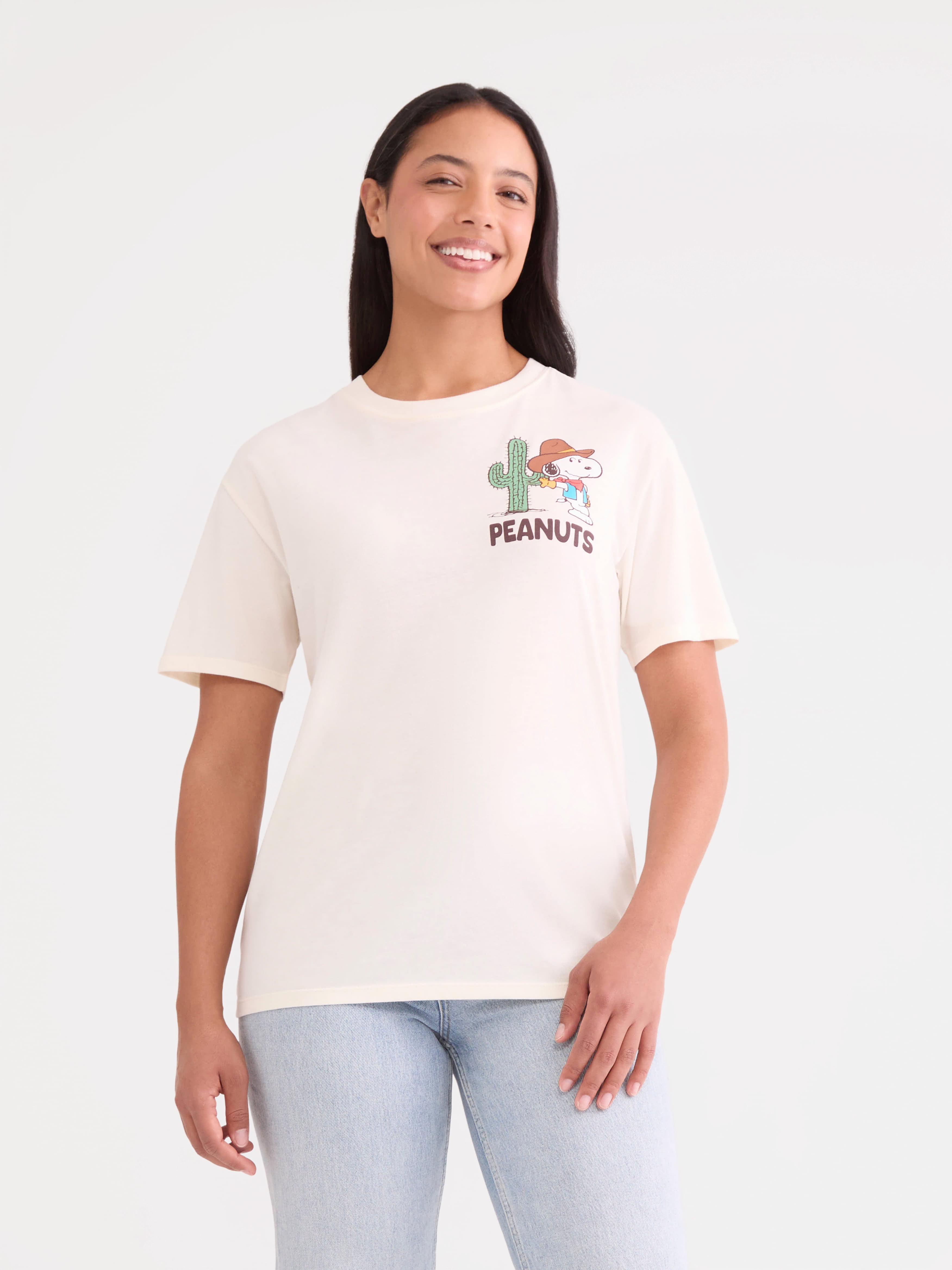 Peanuts Women's Cowboy Snoopy Graphic Tee, Sizes XXS-XXL - Walmart.com