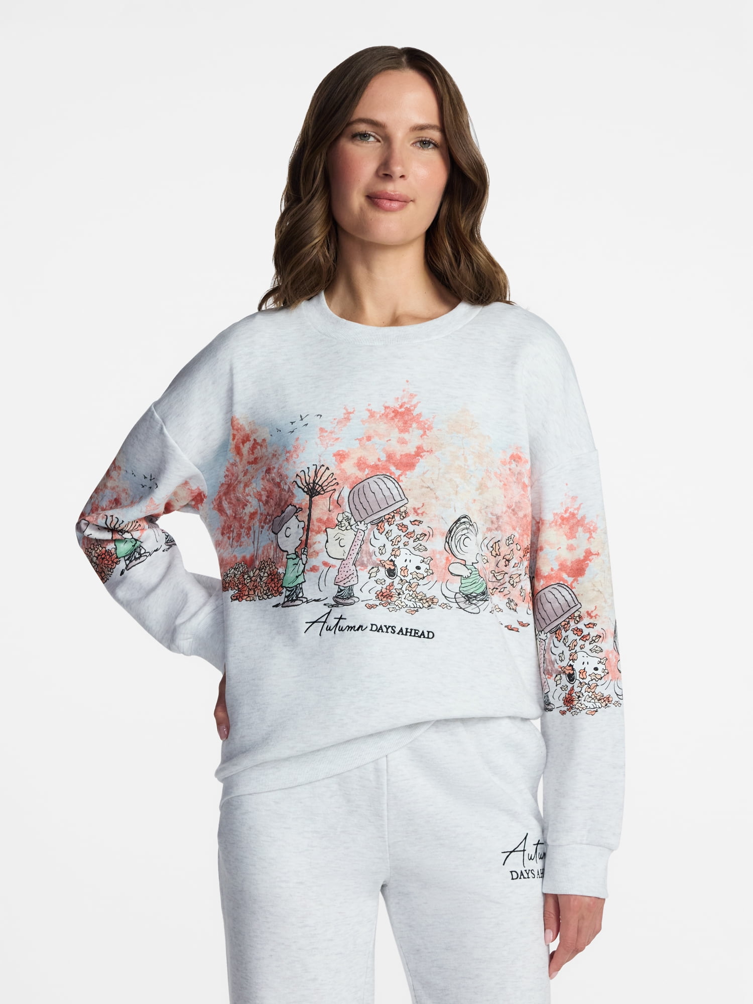 Peanuts Women's Crewneck Sweatshirt with Long Sleeves, Sizes XXS-4X