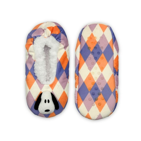 Peanuts Women's Halloween Fuzzy Babba 3D Slipper Socks, 1-Pack, Size 7-9.5