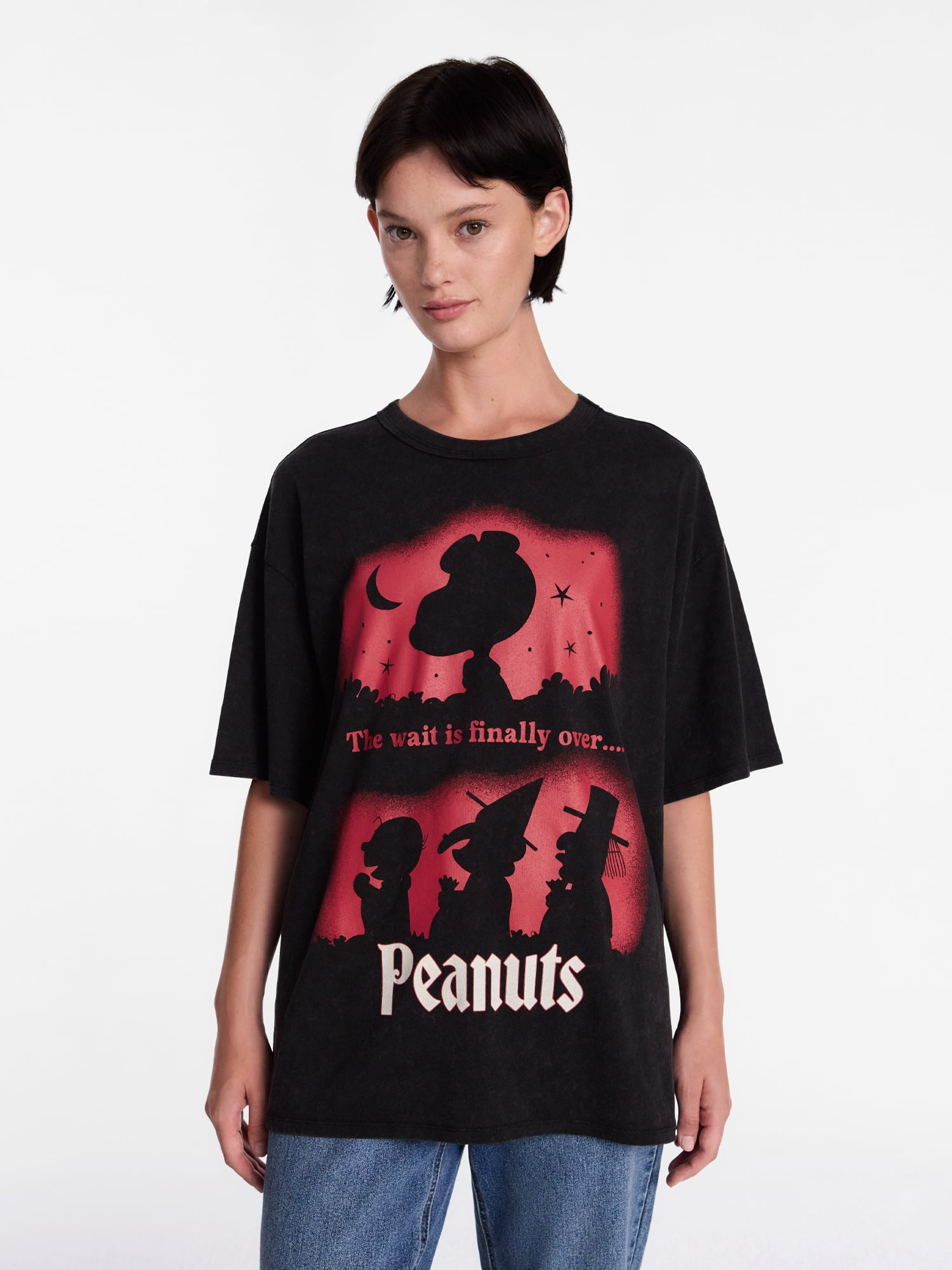Peanuts Women's Halloween Graphic Tee with Short Sleeves, Sizes XXS-XXL