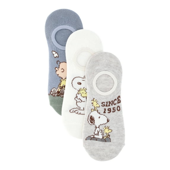 Peanuts Women's No Show Liner Socks, 3-Pack, Size 4-10