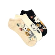 Peanuts Women's No-Show Socks, 3-Pack, Size 4-10