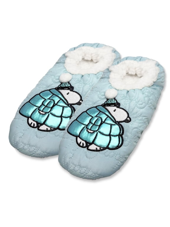 Women's Quilted Puffer 3D Fuzzy Babba Slipper Socks, 1-Pack, Sizes S/M-M/L
