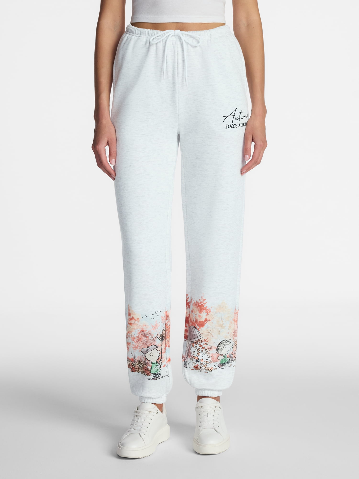 Peanuts Women's Screenprint Drawstring Fleece Joggers, Sizes XXS-4X