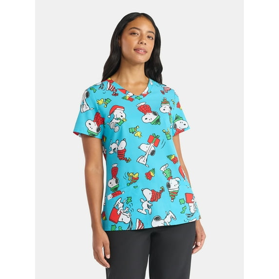 Peanuts Women's Scrub Top, Sizes S-3XL