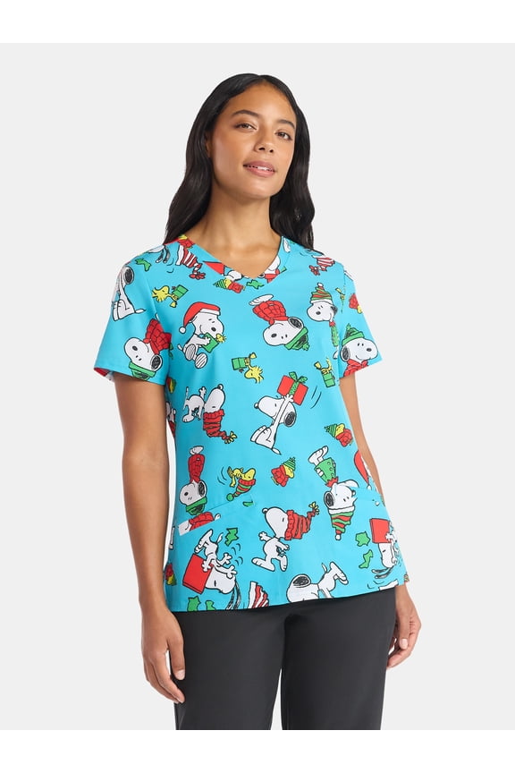 Peanuts Women's Scrub Top, Sizes S-3XL