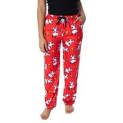 Peanuts Womens' Snoopy And Woodstock Tossed All-Over Print Fleece Sleep Lounge Pajama Pants Sleepwear Loungewear