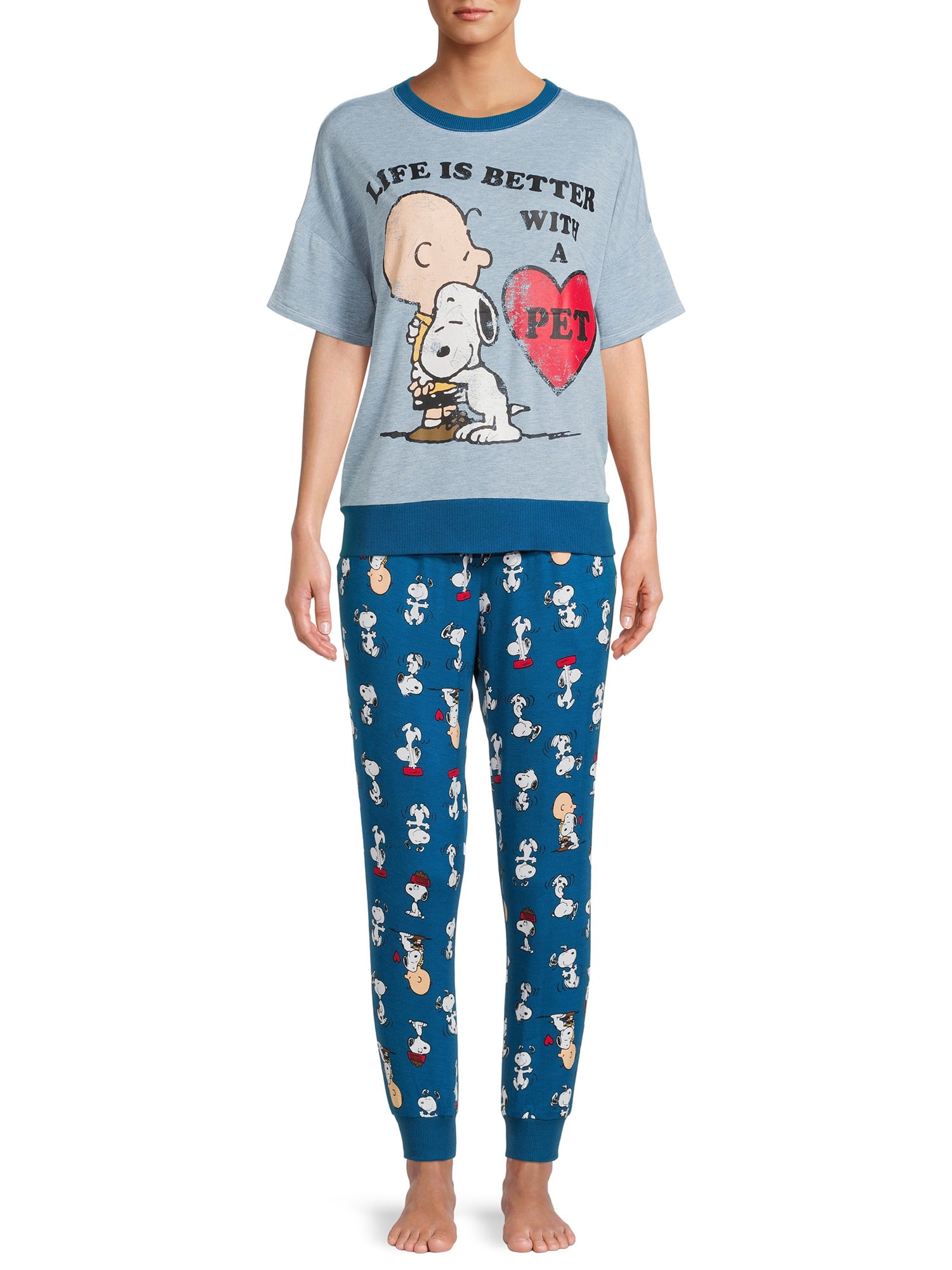 Peanuts Women\'s Snoopy Pajama 2-Piece Set