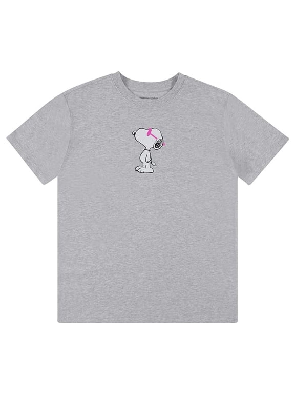 Women's Snoopy Shirt, Classic Cartoon Snoopy T-shirt Light Heather Grey - M