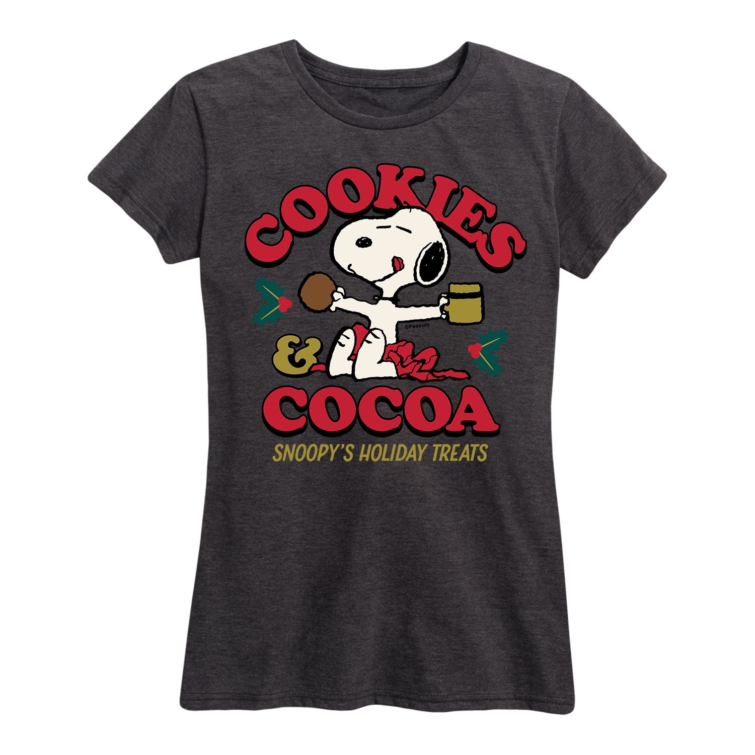 Peanuts - Women's Snoopy Winter Fun Short Sleeve Graphic Tshirts ...