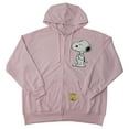 thumbnail image 1 of Peanuts Women's Soft Full Zipper Closure Long Sleeve Hoodie Jacket (Light Pink, XXL), 1 of 2