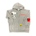 thumbnail image 1 of Peanuts Women's Soft Full Zipper Closure Long Sleeve Hoodie Jacket (Heather Grey, XL), 1 of 2