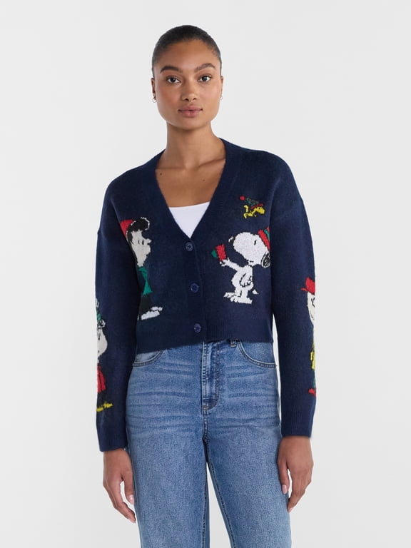 Women's V Neck Button Front Cardigan with Long Sleeves, Midweight Sizes XXS – 4X