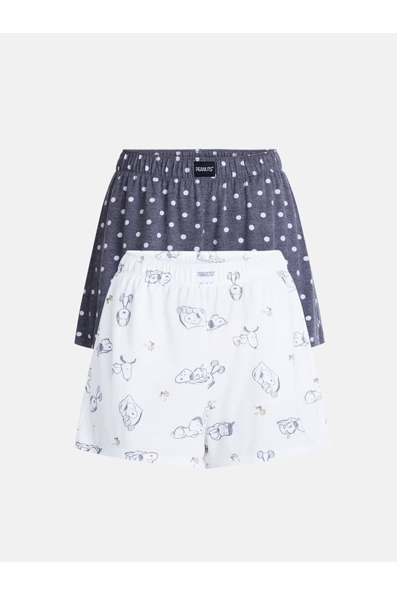Peanuts Women's Sleep Shorts from Grayson Social, 3" Inseam, 2-Pack, Sizes XS-3X